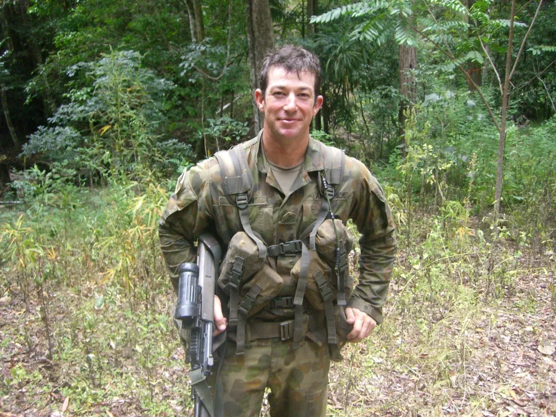Robert Keegan in uniform during his Royal Australian Air Force service